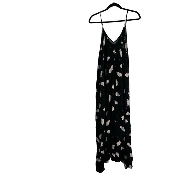 Adriana Degreas Maxi Dress Black Floral V Neck Spaghetti Strap Logo Revolve - Picture 3 of 9
